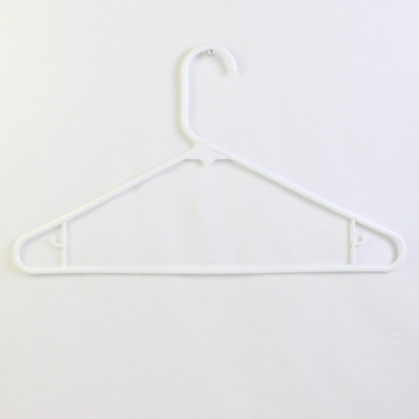 Lot of 10 White Tubular Hooked Clothing Hangers