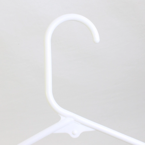 Lot of 10 White Tubular Hooked Clothing Hangers