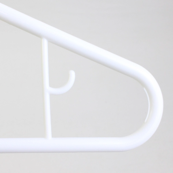 Lot of 10 White Tubular Hooked Clothing Hangers