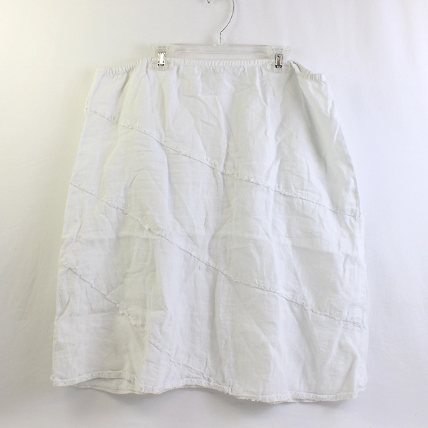 Chico's Women's 2 White 100% Linen Skirt