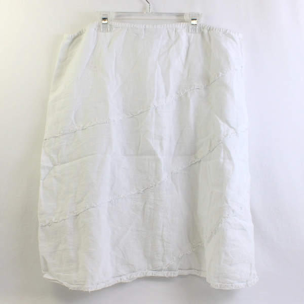 Chico's Women's 2 White 100% Linen Skirt