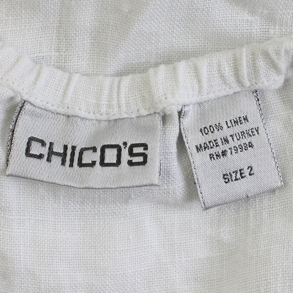 Chico's Women's 2 White 100% Linen Skirt