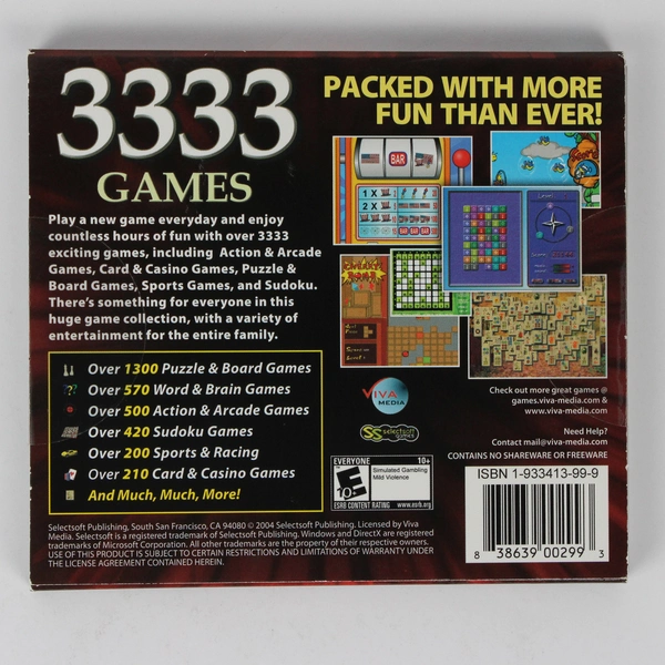 3333 Games XP Championship PC CD-ROM 2004 Software #1 Game Collection