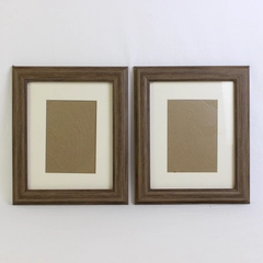 Lot of 2 Wooden Photo/Picture Matted Frames, 8" x 10" 