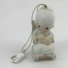 1983 Enesco Precious Moments Purr-fect Grandma Porcelain Bisque Mini Ornament