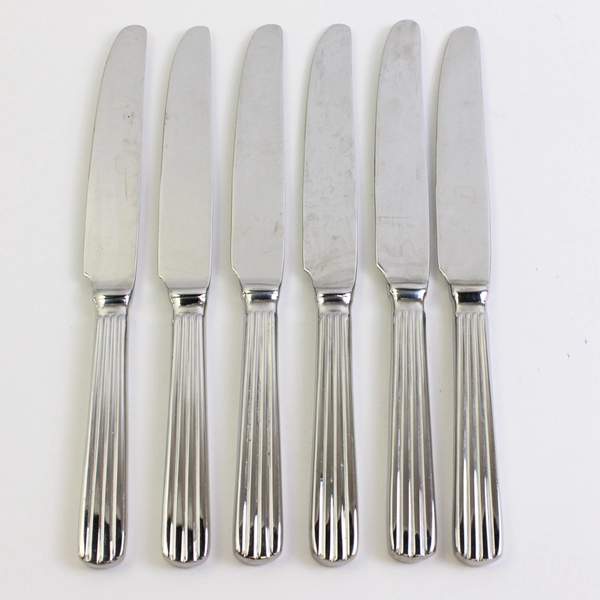 Lot Of 6 Oneida Silver Corduroy (Stainless) Flatware Dinner Knives 9.5" Long