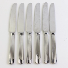Lot Of 6 Oneida Silver Corduroy (Stainless) Flatware Dinner Knives 9.5" Long