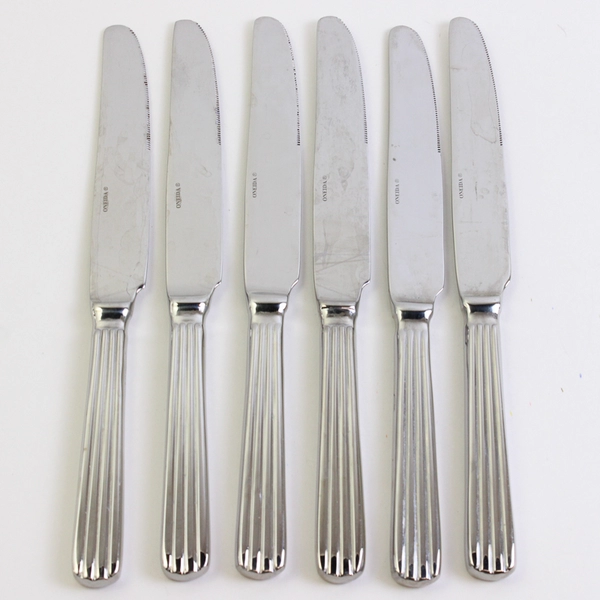 Lot Of 6 Oneida Silver Corduroy (Stainless) Flatware Dinner Knives 9.5" Long