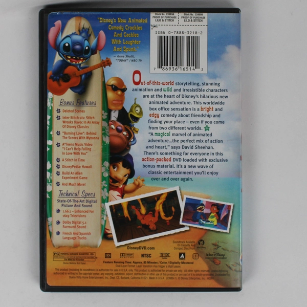 Lilo & Stitch 2002 Walt Disney Pictures DVD Animated Children's Comedy 