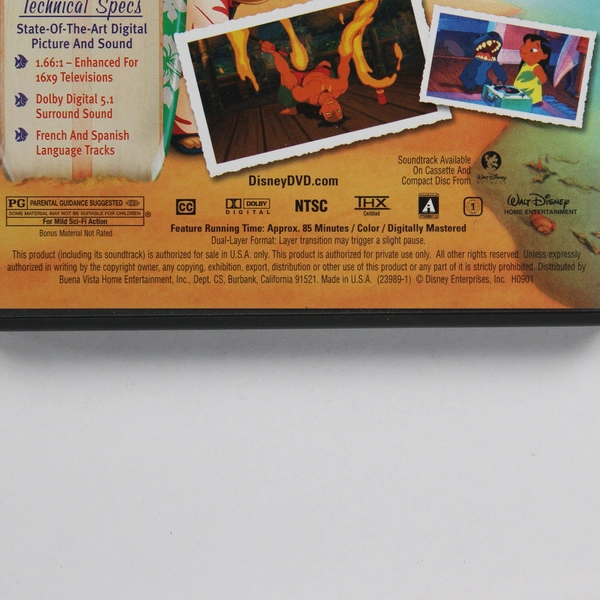 Lilo & Stitch 2002 Walt Disney Pictures DVD Animated Children's Comedy 