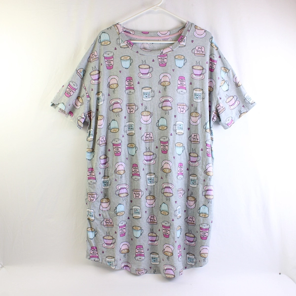 Secret Treasures Coffee Print Pajama Top Women's Size L-XL