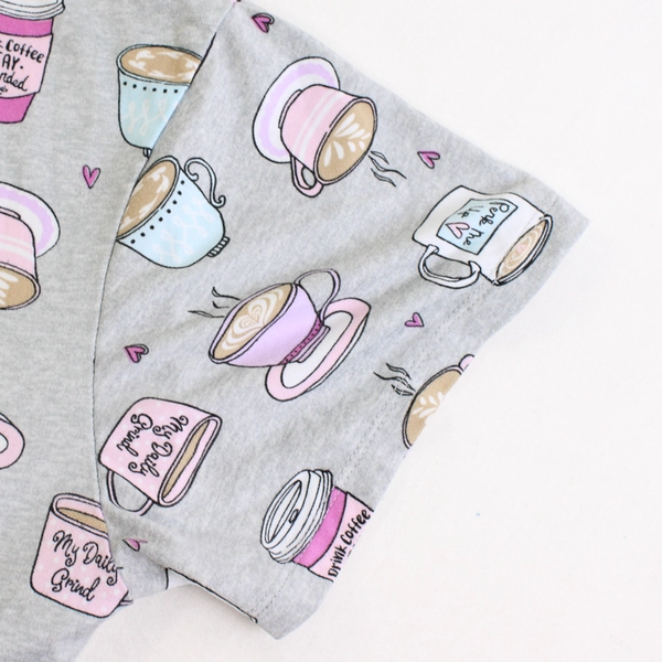 Secret Treasures Coffee Print Pajama Top Women's Size L-XL