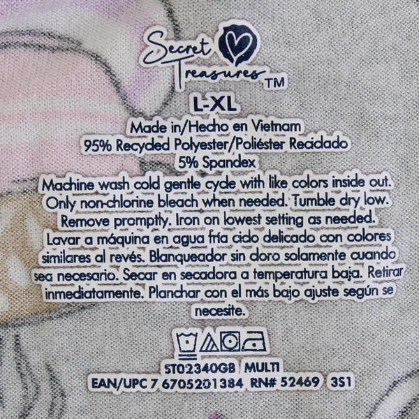 Secret Treasures Coffee Print Pajama Top Women's Size L-XL