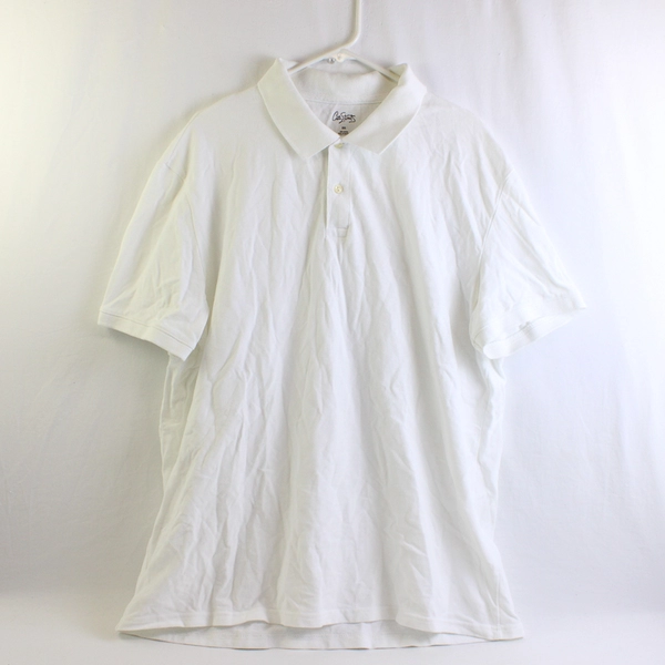 City Streets Plain White Short-Sleeve Cotton Polo Men's 2XL