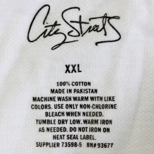 City Streets Plain White Short-Sleeve Cotton Polo Men's 2XL