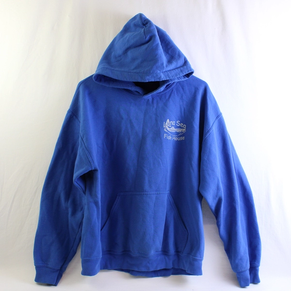 Gildan Luna Sea Fish House Blue Hoodie Men's Size Medium FLAWED