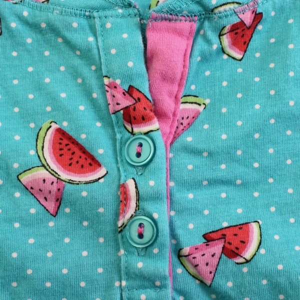 Charter Club Intimates Watermelon Polka Dot Print Blue Pajama Top Women's Medium