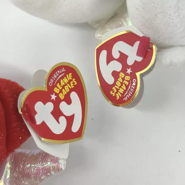  2007 Ty Beanie Baby Angels Named Hark In Red And White Set of 2