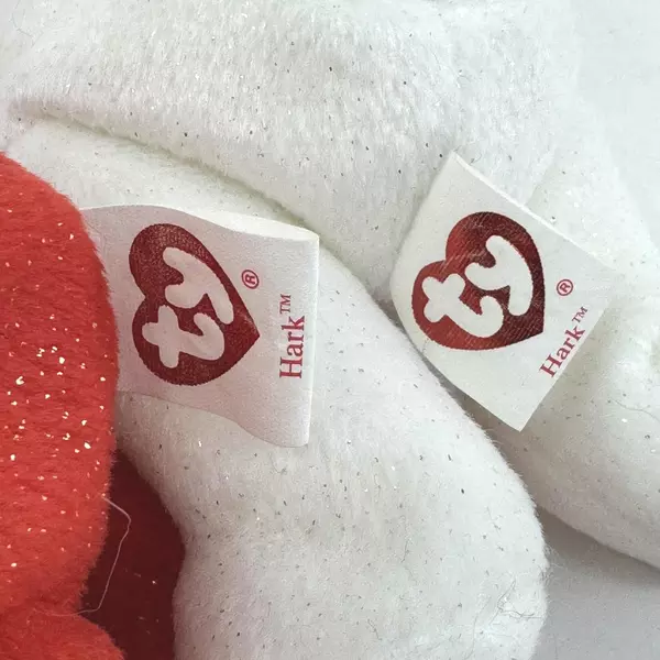  2007 Ty Beanie Baby Angels Named Hark In Red And White Set of 2