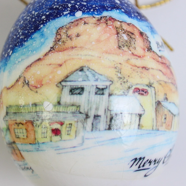 Handmade Sedona Arizona Souvenir Chicken Egg Christmas Tree Ornament 2.5"