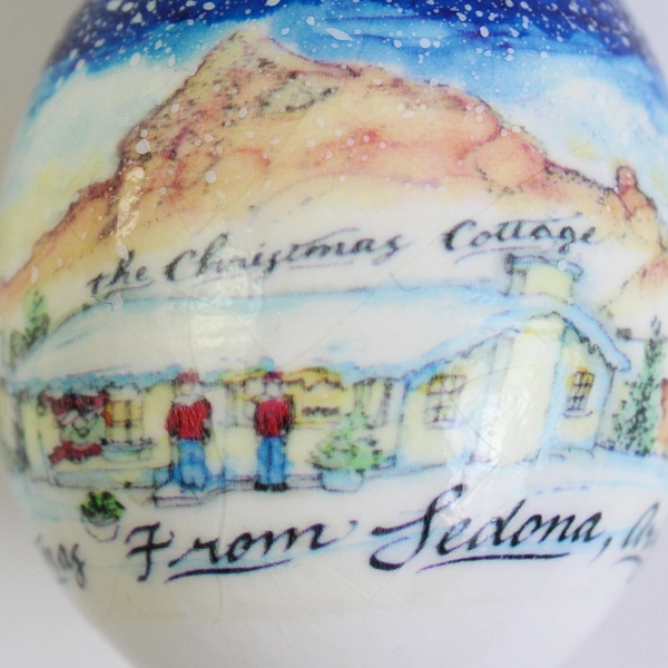 Handmade Sedona Arizona Souvenir Chicken Egg Christmas Tree Ornament 2.5"