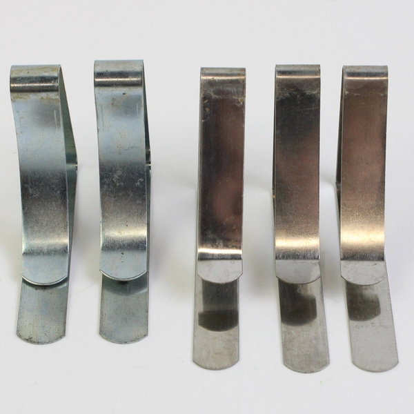 Lot of 9 Metal and Red Plastic Tablecloth Clamps