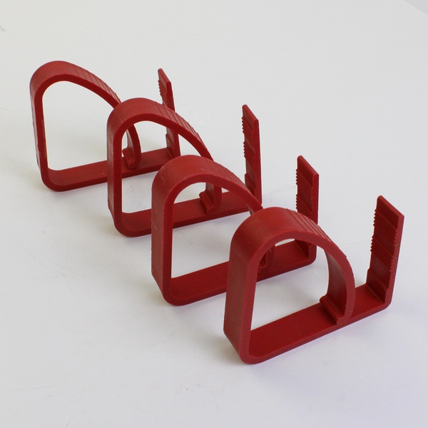 Lot of 9 Metal and Red Plastic Tablecloth Clamps