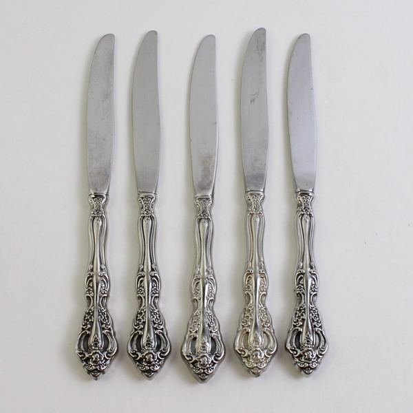 Lot Of 5 Oneida Silver Michelangelo (Stainless) Flatware Hollow Dinner Knives