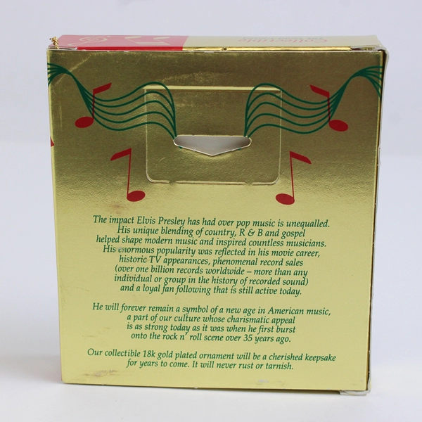 VTG 1995 American Greetings 18K Gold Plated Elvis Presley Christmas Ornament