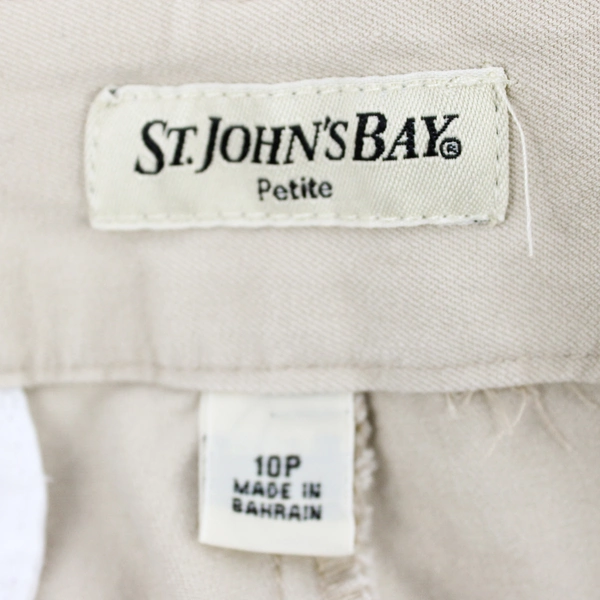 St John's Bay Women's Beige Khaki Pants Size 10P Straight Leg
