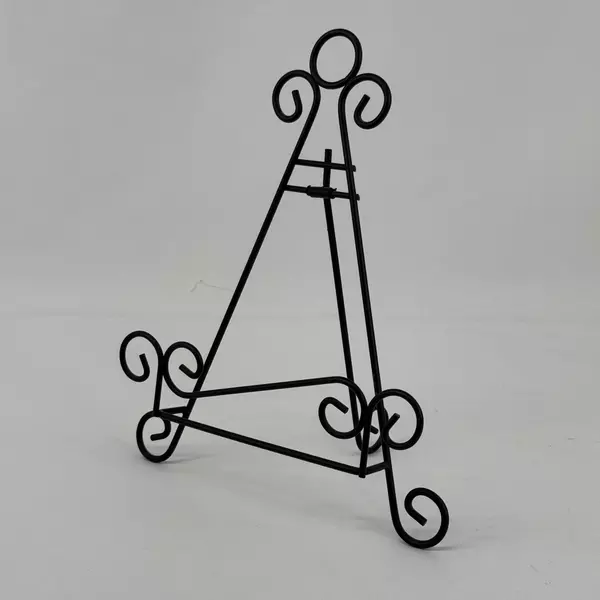 Black Wrought Iron Easel Picture Plate Stand