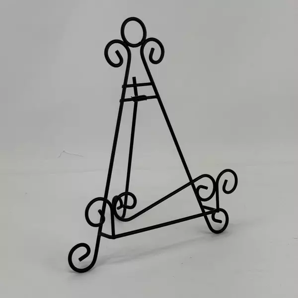 Black Wrought Iron Easel Picture Plate Stand