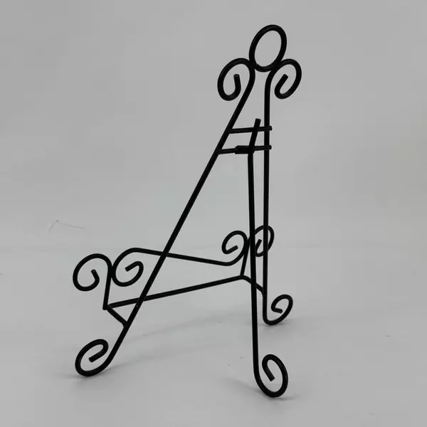 Black Wrought Iron Easel Picture Plate Stand