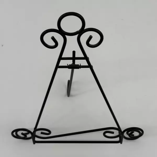 Black Wrought Iron Easel Picture Plate Stand