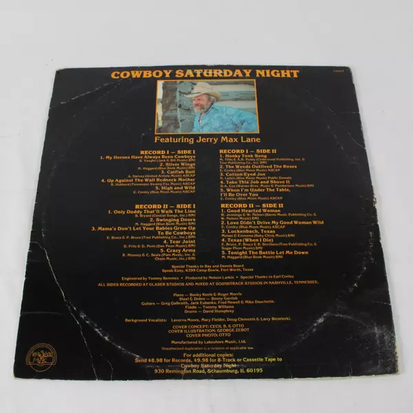 Cowboy Saturday Night Featuring Jerry Max Lane 2-LP Vinyl