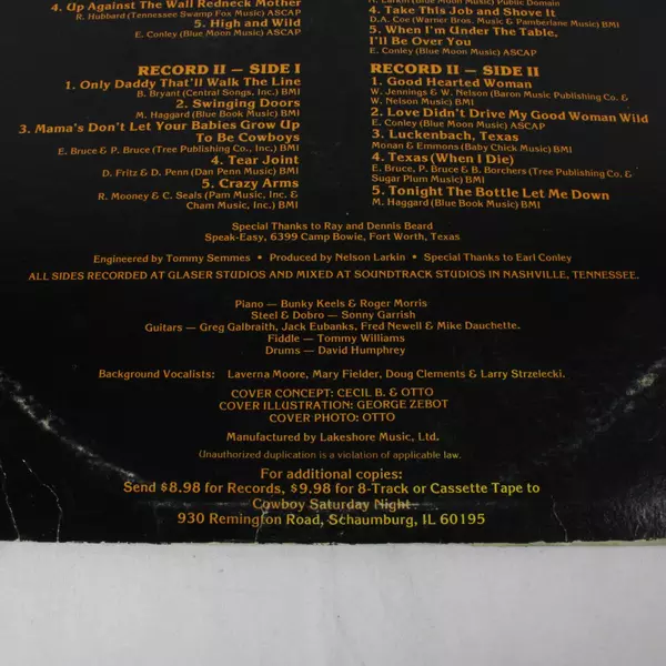 Cowboy Saturday Night Featuring Jerry Max Lane 2-LP Vinyl