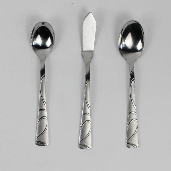 Lot Of 3 Cambridge Sasha Sand (Stainless) Flatware 2 Spoons & 1 Butter Knife