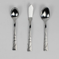 Lot Of 3 Cambridge Sasha Sand (Stainless) Flatware 2 Spoons & 1 Butter Knife