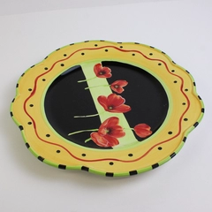 Hausenware Red Poppies Hand-Painted Dinner Plate 11"