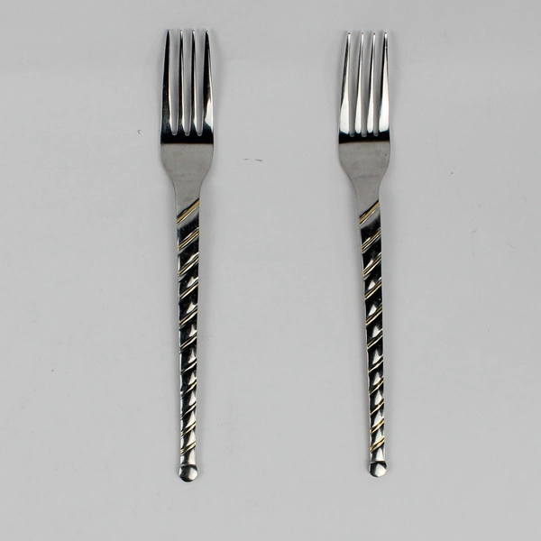 Lot Of 2 Cambridge Silver Uptown (Stainless, Gold) Flatware Dinner Fork 