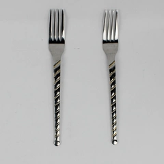 Lot Of 2 Cambridge Silver Uptown (Stainless, Gold) Flatware Dinner Fork 