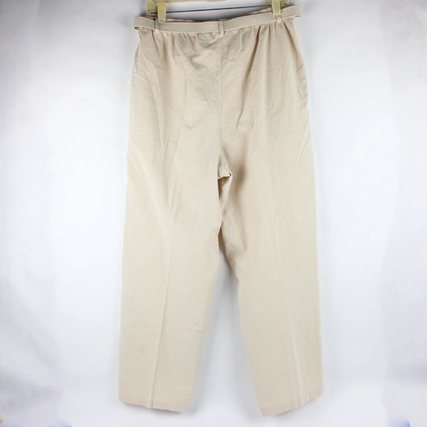Erika & Co Women's Beige Pants Size L Elastic Waist With D Ring Belt