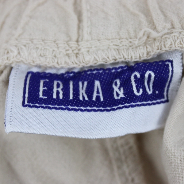 Erika & Co Women's Beige Pants Size L Elastic Waist With D Ring Belt