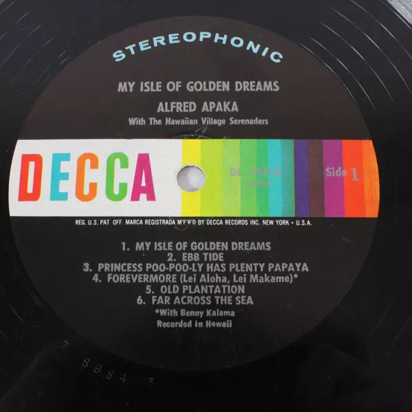 Alfred Apaka My Isle Of Golden Dreams Vinyl LP Decca DL 74418