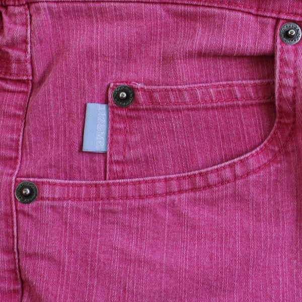 Liz & Me Petite Women's Plus 26WP Petite Capri Pink Denim Pants Side Elastic