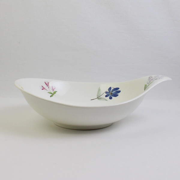 VTG 50s Hallcraft Eva Zeisel Bouquet Lugged Oval Baker/Vegetable Bowl 11.75"