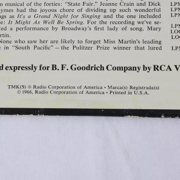 The Sound of Richard Rodgers' Music Hits From Great White Way Vinyl LP