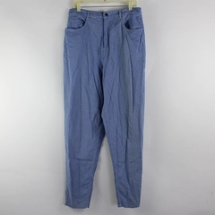 Talbots Women's Casual Pants Blue White Tiny Checkered Size 14 100% Cotton