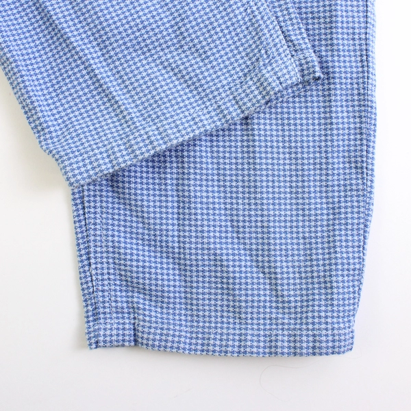 Talbots Women's Casual Pants Blue White Tiny Checkered Size 14 100% Cotton