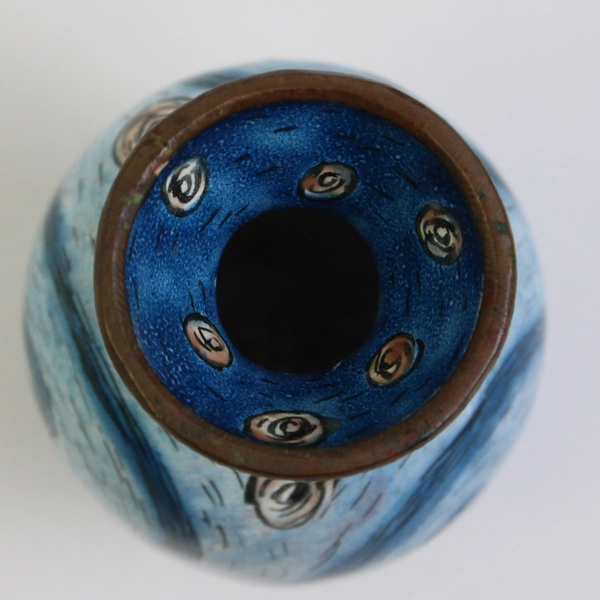 Empress Arts Hand-Painted Vincent Van Gogh Style Miniature Vase 3"